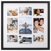 Malden 9-Opening Matted Collage Photo Wall Frame - Black Perspective: Main