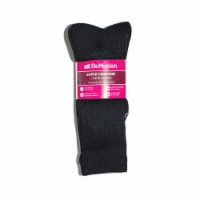 Dr. Motion® Super Comfort Diabetic Crew Socks - Black Perspective: Main