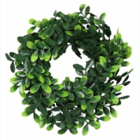 Youngs 11516 14 in. Artificial Leaves Wreath, Green