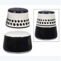 Youngs 12059 Ceramic Stacking Salt & Pepper Shaker, Black & White - 2 Piece