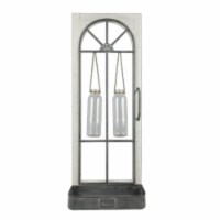 Youngs 19905 Wood Window Flower Vase & Metal Tray
