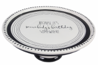 Ceramic Pedestal Cake Plate Somebody's Birthday