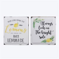 Youngs 20265 Wood Framed with Enamel Front Box & Wall Lemon Sign, Assorted Color - 2 Piece