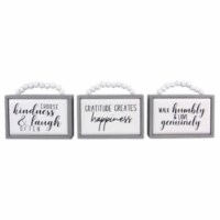 Youngs 20309 Wood Box Tabletop & Wall Sign with Bead Handle, Assorted Color - 3 Piece