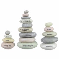 Youngs 20597 Resin Stacked River Rocks Figurine Set - 3 Piece