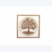 Youngs 20797 Wood Framed Tree of Life Wall Art with Blessing Bead Trim