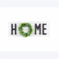 Youngs 21066 Wood Shiplap Home Wall Sign with Wreath