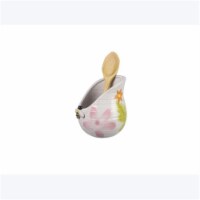 Youngs 21178 Stoneware Handmade Floral Spoon Rest with Spoon
