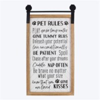 Youngs 21424 Wood & Metal Barn Door Wall Pet Rules Sign