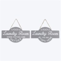 Youngs 21476 Metal Laundry Room Wall Sign, Assorted Color - 2 Piece