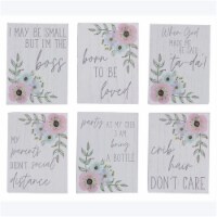 Youngs 21491 Wood Tabletop & Wall Baby Box Signs, Assorted Color - 6 Piece