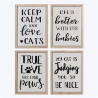 Youngs 21523 Wood Framed Pet Tabletop & Wall Sign, Assorted Color - 4 Piece