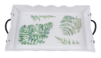 Tin Serving Tray with Botanical Design