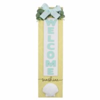 Youngs 60375 Wood Sunshine Vertical Welcome with Resin Shell & Artificial
