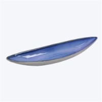 Youngs 61609 Ceramic Narrow Plate, Blue - Small