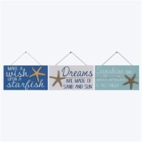 Youngs 61628 Wood Nautical Hanging Wall Sign, Assorted Color - 3 Piece