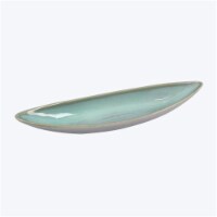 Youngs 61761 Ceramic Aqua Olive & Cracker Plate - Small