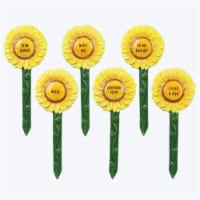 Youngs 71429 Ceramic Sunflower Stake, Assorted Color - 6 Piece