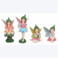 Youngs 73187 Resin Garden Cottage Flower Fairy Garden Stake, Assorted Color - 4 Assorted