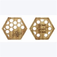 Youngs 73952 Wood Honeycomb Wall Decor, 2 Assorted Color