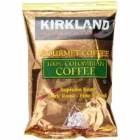 Kirkland 100% Colombian Coffee, Supremo Bean Dark Roast Fine Grind, 42/1.75 ounce Pouches