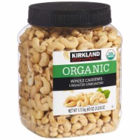 Kirkland Signature Organic Whole Cashews, Unsalted Unroasted, 40 oz