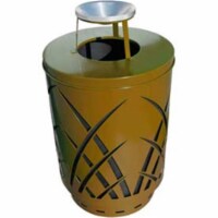 Witt Industries SAW40P-AT-BN Covington Sawgrass 40 Gallon Steel Receptacle With Ash Top - Bro