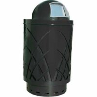Witt Industries SAW40P-DT-BK Covington Sawgrass 40 Gallon Steel Receptacle With Dome Top - Bl