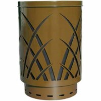 Witt Industries SAW40P-FT-BN Covington Sawgrass 40 Gallon Steel Receptacle With Flat Top - Br
