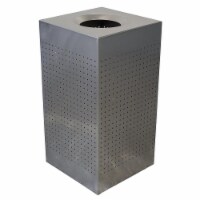 Witt CL25-SS Square Waste Receptacle with Perforated Holes, Bag Retainger Bands - Brushed Sta
