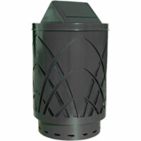 Witt Industries SAW40P-SWT-BK Covington Saw Grass 40 Gallon Receptacle With Swing Top- Black