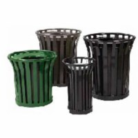 Witt Industries WC3600-RC-GN Receptacle with rain cover lid and plastic liner- green