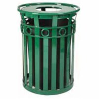 Witt Industries M3600-R-AT-BK Receptacle with ash urn lid and plastic liner- black