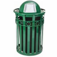 Witt Industries M3600-R-DT-BK Receptacle with dome top lid and plastic liner- black