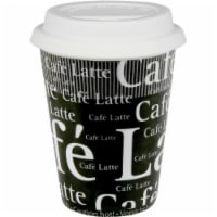 Konitz 44 5 162 0649 Cafe Latte Writing on Travel Mugs, Black - Set of 4