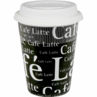 Konitz 44 5 162 4947 Cafe Latte Writing on Travel Mugs, Black & White - Set of 4