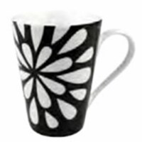 Konitz 44 1 032 1429 Bloom Mugs, Black & White - Set of 4