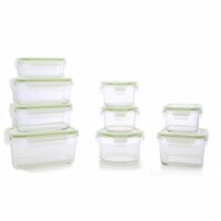 Kinetic 55041 Glassworks Oven Safe Glass Food Storage Container Set With Lid- 18-Piece