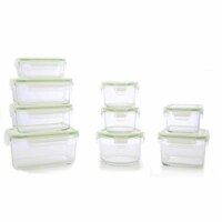 Ailtec 903 Flat Lid Nine-Container High Borosilicate Glass Food Storage Set  - 18 Piece