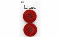 LaPetite Buttons 1 1/4" 4 Hole Red 2pc