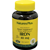 Natures Plus Iron 40 MG Chelate Perspective: front
