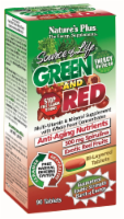 Nature's Plus Green & Red Anti-Aging Nutrients 500 mg Spirulina Bi-Layered Tablets Perspective: Main