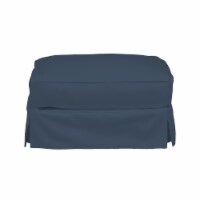 Sunset Trading Horizon Slipcovered Ottoman Navy Blue - 18 x 33 x 25 in.