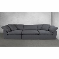 Sunset Trading Cloud Puff Modular Sofa High Performance Slipcover Fabric - Grey 3 Piece - Sli