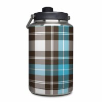 DecalGirl YOG-PLAID-TUR Yeti Rambler 1 gal Jug Skin - Turquoise Plaid