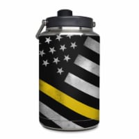 DecalGirl YOG-THINYLINEHERO Yeti Rambler 1 gal Jug Skin - Thin Yellow Line Hero