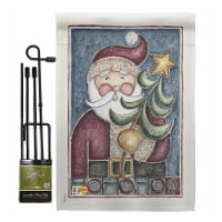 Breeze Decor BD-XM-GS-114127-IP-BO-D-US16-AL 13 x 18.5 in. HoHoHo Santa Tree Winter Christmas