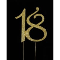 Tian Sweet 33015-18g 18th Rhinestone Cake Topper - Gold