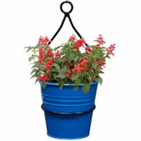 Houston International Trading 0337E S-2 B 6.5 in. Enameled Galvanized Planter with Iron Hange