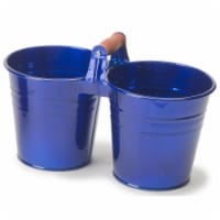 Houston International Trading 8122E GB Enameled Galvanized 2 Planter Unit with Wood Handle, G